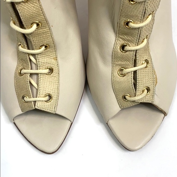 Devi Kroell Nude Peep Toe Booties Size 39.5 - Picture 5 of 10